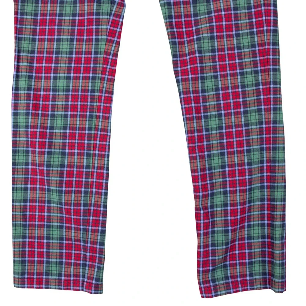 Vineyard Vines Mens 30x32 Slim Pant Red Green Plaid Tartan Golf Chino Trousers